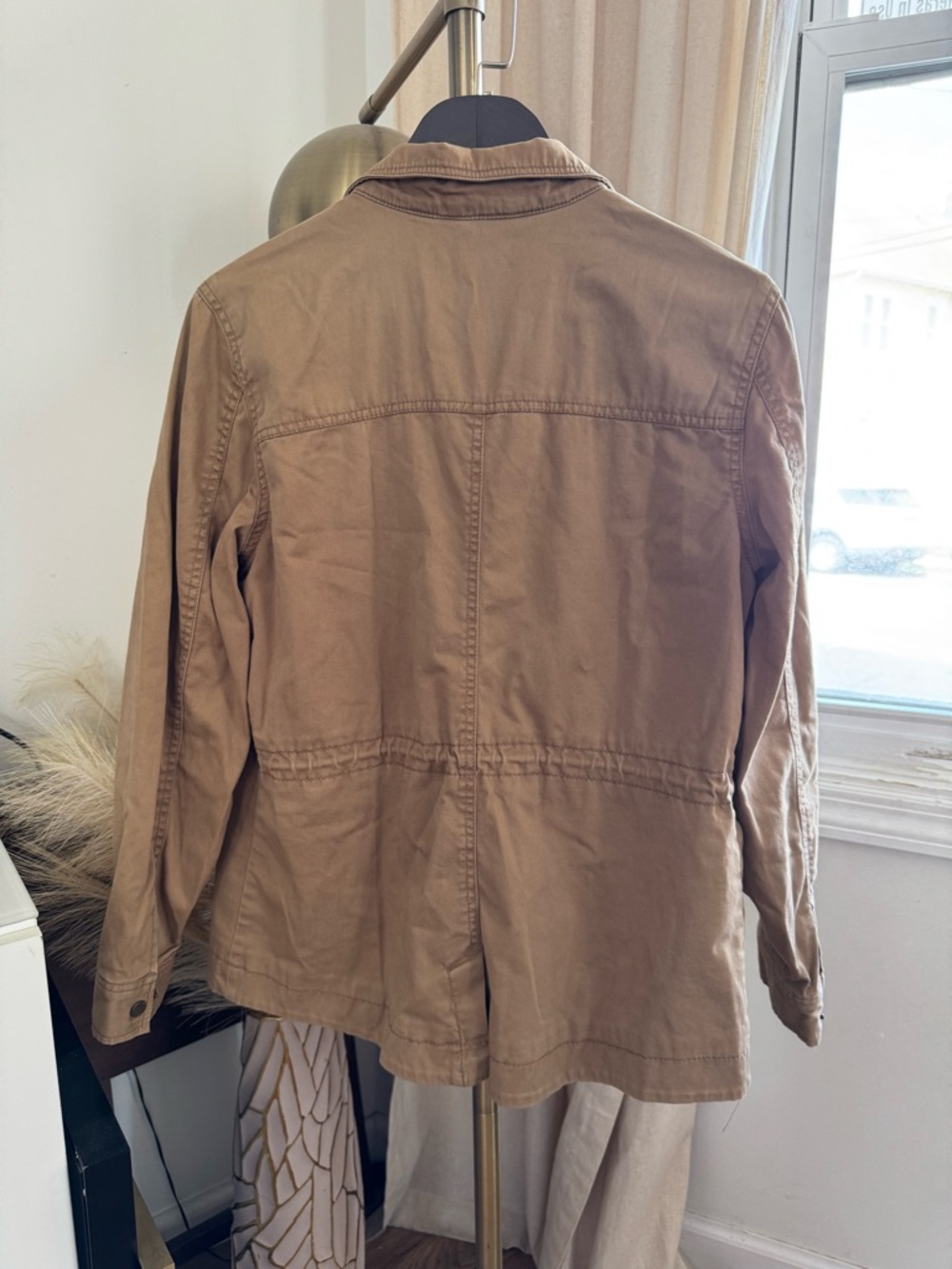 L.L. Bean Classic Utility Field Jacket - Tan Khaki - Plaid Flannel Lined | Small - Picture 4 of 10